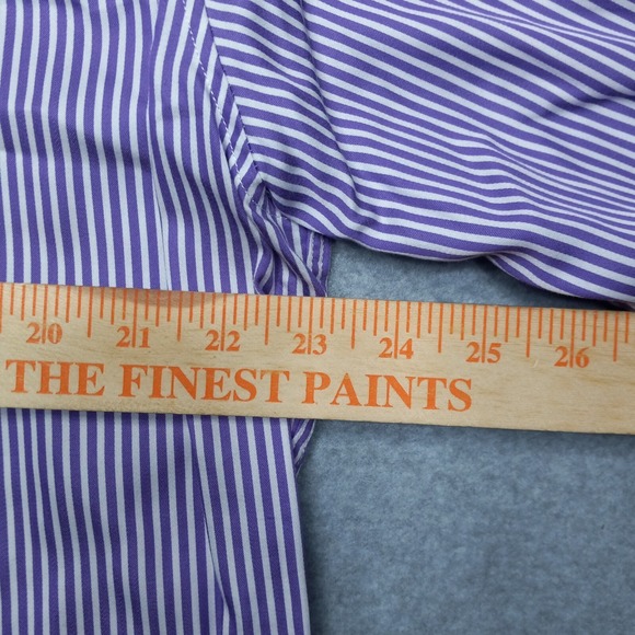 Robert Graham Shirt Large Tailored Fit Flip Cuff‎ Striped Luxury Designer - Picture 11 of 13